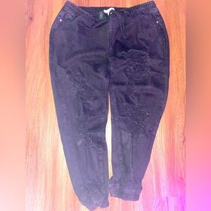 Size 16 Distressed Denim Joggers